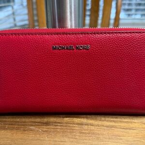 Michael Kors Cherry Red Leather Wallet